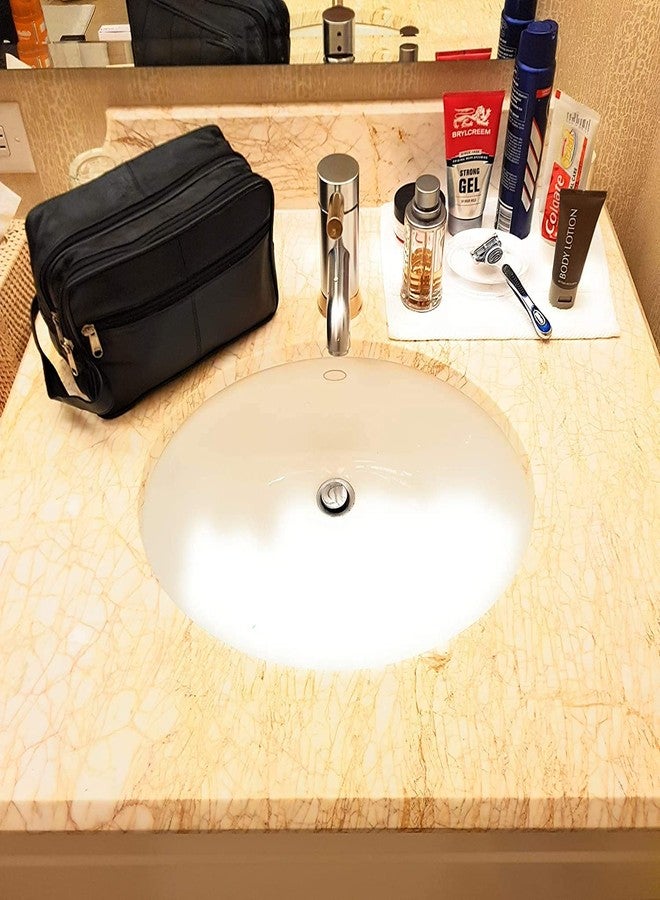 حقيبة أدوات النظافة الجلدية من كي لندن - حقيبة غسيل للسفر والعطلات - حقيبة أدوات الحلاقة أو مستحضرات التجميل للحمام أو الصالة الرياضية أو الدش (KL_215_blk) - Image 5